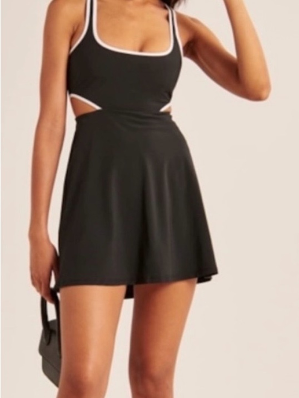 Abercrombie & Fitch Black Mini Dress with White Trim